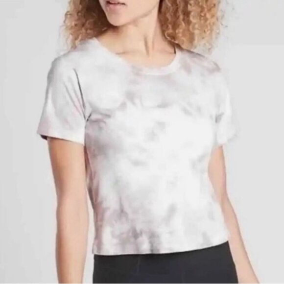 Athleta Daily Crop Tie Dye Tee Sz M - Picture 1 of 9